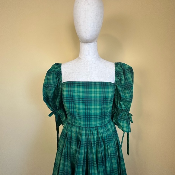Free People x Selkie Plaid Green Market Dress Sold Out Size Medium - Picture 5 of 5